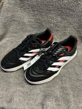 **NEW** ADIDAS Predator Mundial Soccer style shoes Black White Red IE5676
